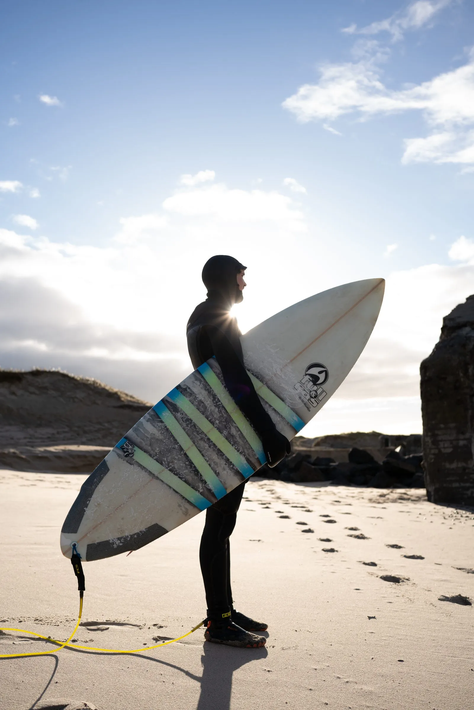 Personligt projekt — koldtvandssurf i november, fotograferet af Lasse Blom Nielsen